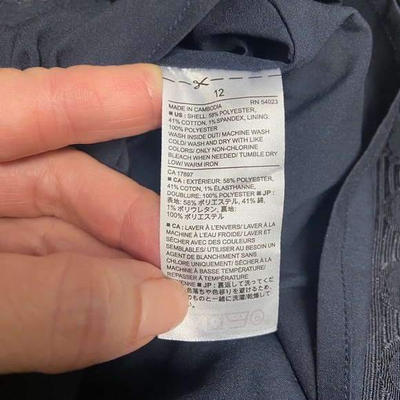 Banana Republic Textured Sleeveless Sheath Dress Size 12 Navy Career Classic - Picture 9 of 11